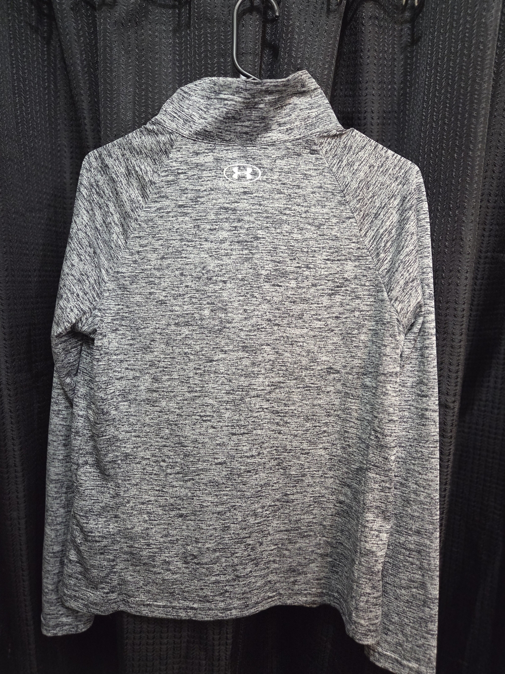Under Armour Gray Marled Full-Zip Hoodie with White Accents - Picture 6 of 7